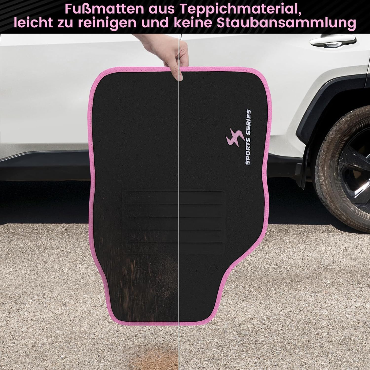 Woltu Auto-Fußmatten (4 St), mit 4 Matten Autoteppich Wasser rutschfeste