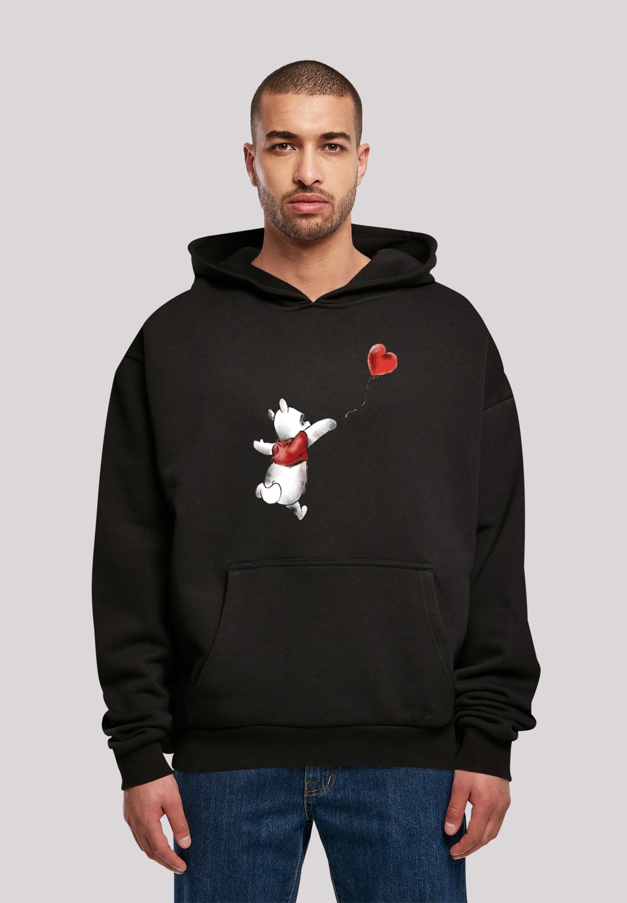 F4NT4STIC Sweatshirt Disney Winnie The Pooh & Balloon Herren,Premium Merch,Oversize,Kapuzenpullover,Bedruckt schwarz