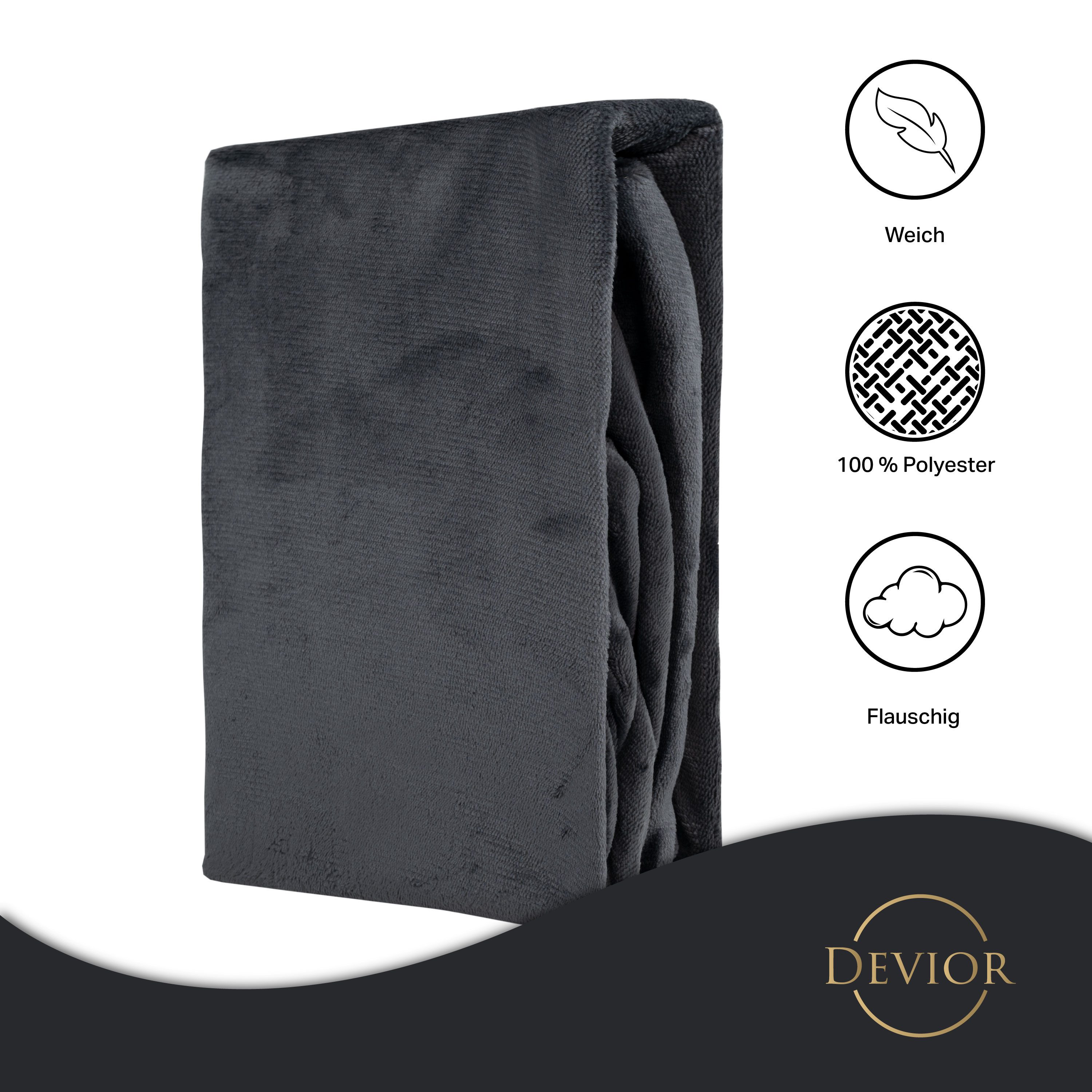 Devior Spannbettlaken aus 100% Nicki-Plüsch mit Cashmere-Touch, 190 g/m² mit Einlaufschutz, Nicki, Gummizug: Rundumgummizug, für Standardmatratzen bis 22cm - Sp – Bild 3 von 5