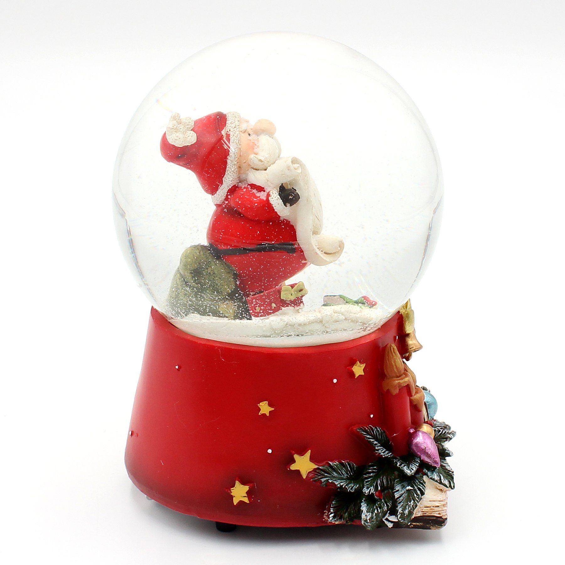 (1 mit Weihnachtsmann Feder St) und Schneekugel, Wunschzettel, Schneekugel Große mit Dekohelden24