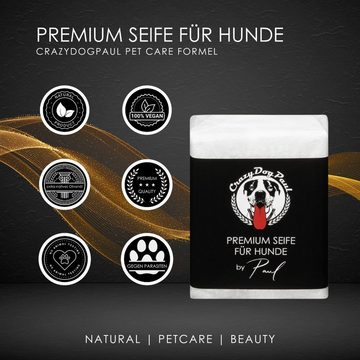 CrazyDogPaul Tiershampoo PREMIUM Seife - Luxus Fellpflege für Ihren Hund 100 g, reinigend, pflegend, feuchtigkeitsspendend, schützend, gegen Parasiten