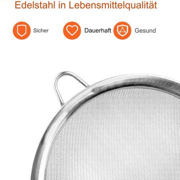 ousudela Schaumlöffel 3er-Set Siebe Küchensieb aus Edelstahl feinmaschiges Sieb