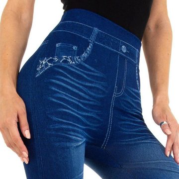Ital-Design Leggings Damen Freizeit Stretch Jeggings in Blau