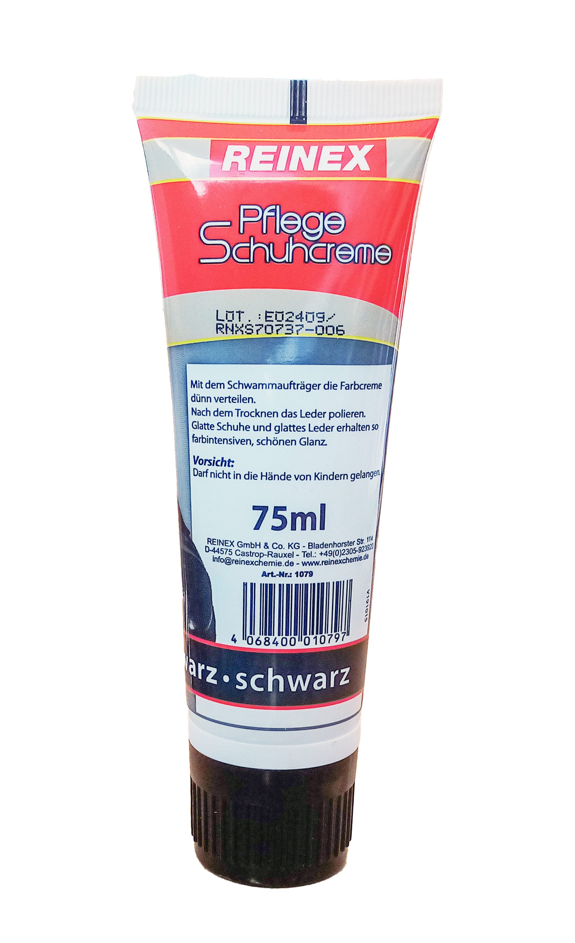 Reinex SCHUHCREME 75ml Schuhpflege Schuhpflegecreme Schuhputz 97 (Schwarz) Schuhcreme, Schuhpolitur Schuh Pflege Politur Creme
