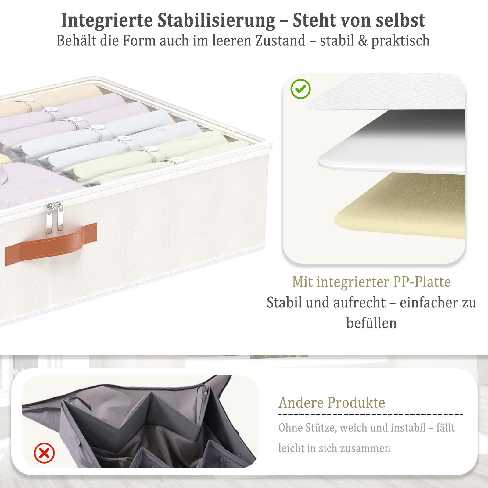 Coonoor Aufbewahrungsbox 90L Unterbett-Aufbewahrungsbox, faltbare Aufbewahr günstig online kaufen