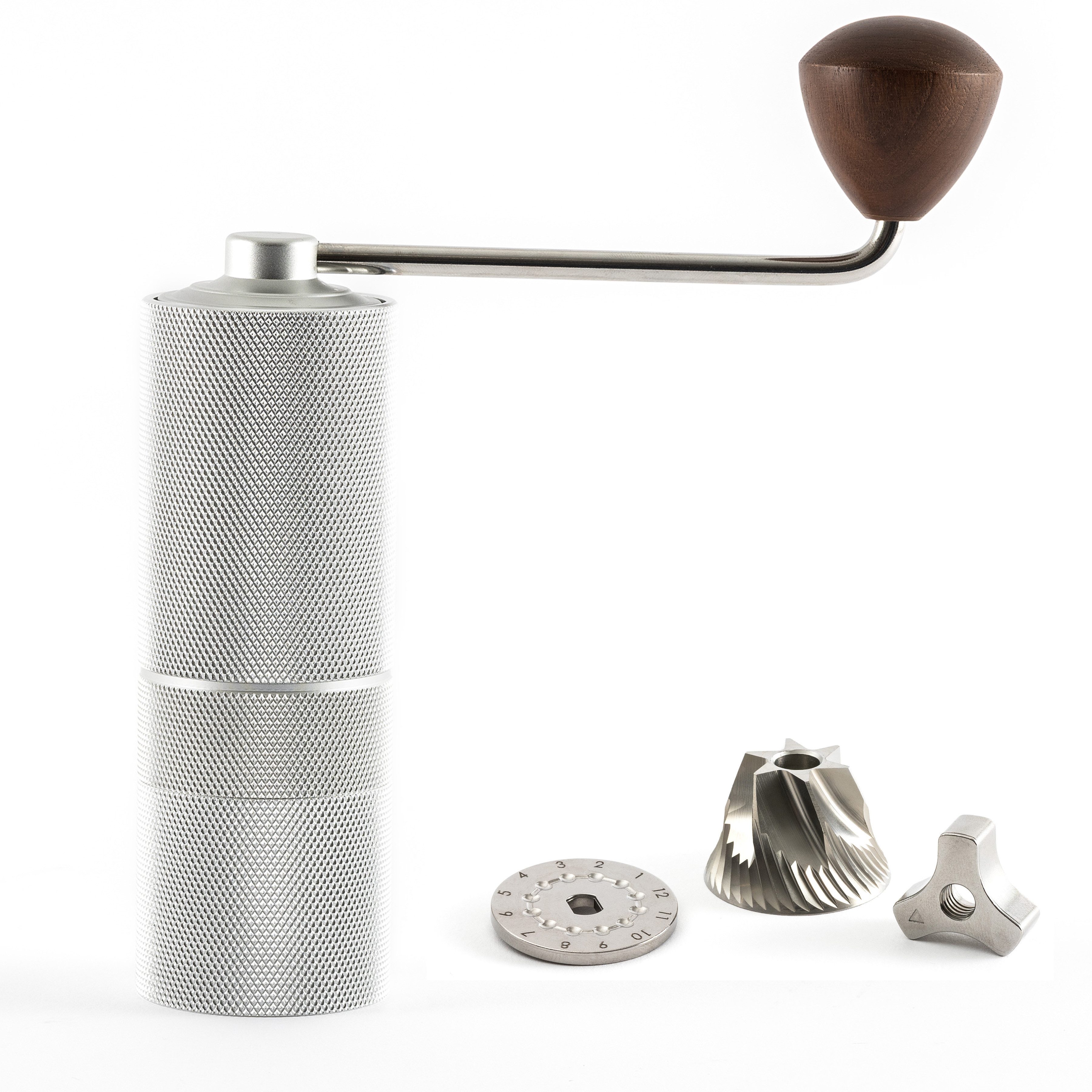 Hanseküche Kaffeemühle Manuelle Kaffeemühle mit Präzisions-Edelstahlmahlwerk, Manuell, 100,00 g Bohnenbehälter, Präzisions-Edelstahlmahlwerk und Holzgriff