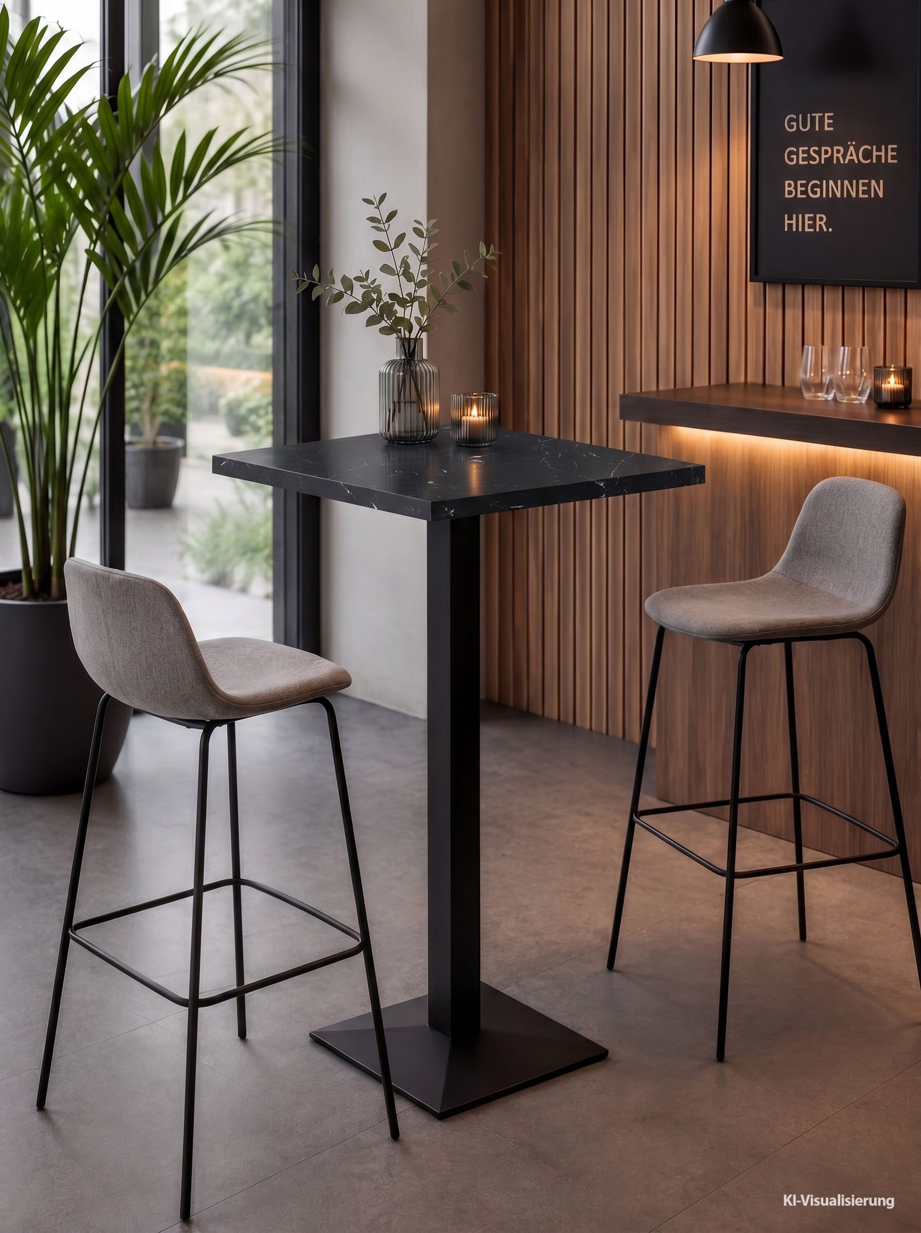 Mäusbacher Bistrotisch Big Bistro Metall, Quadrat-Säulengestell, eckige Platte BHT 70x105x70 cm