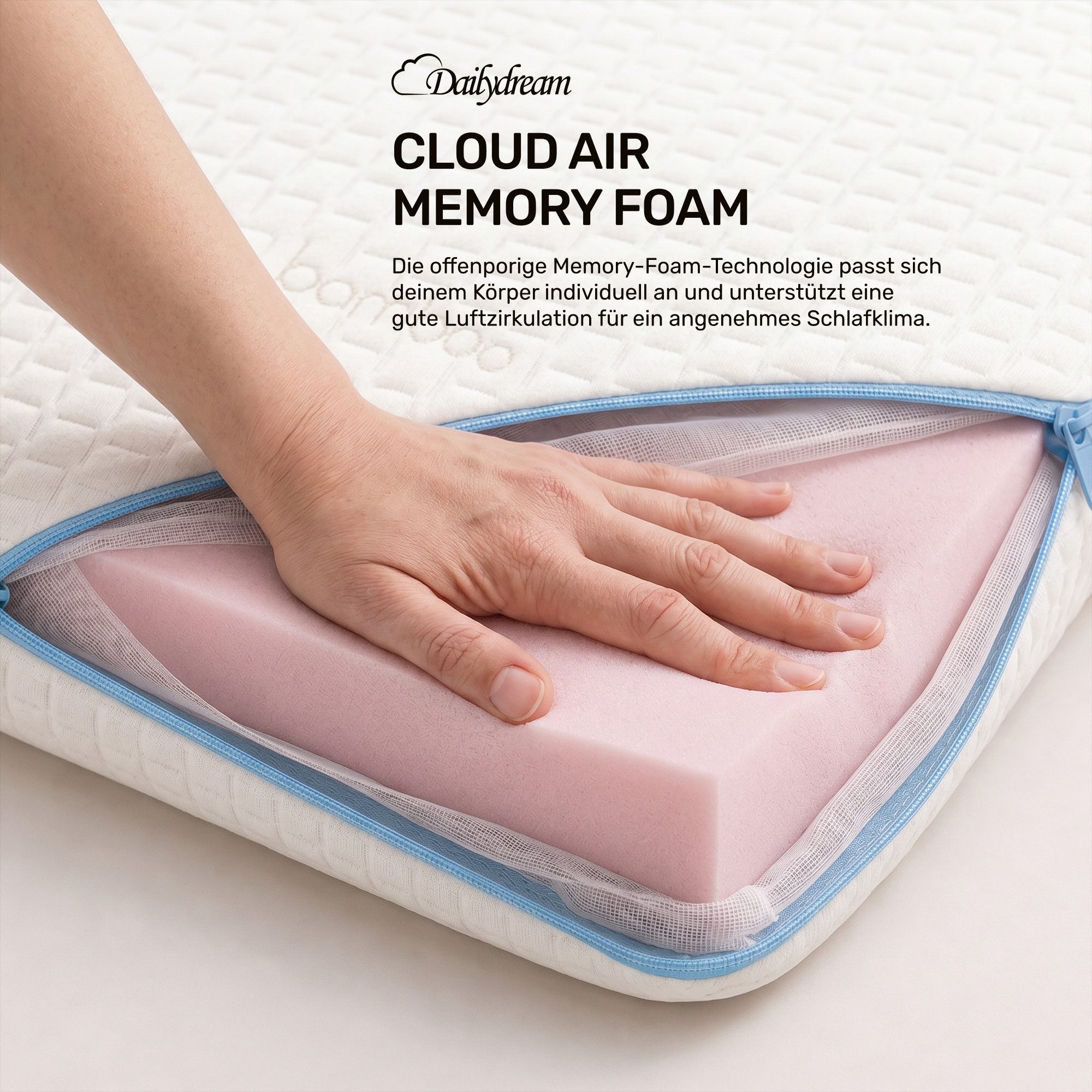 Dailydream, Topper Edition Lavendel, Memory Foam, H 1/2, Druckentlastend, Rutschfest & geruchsneutral