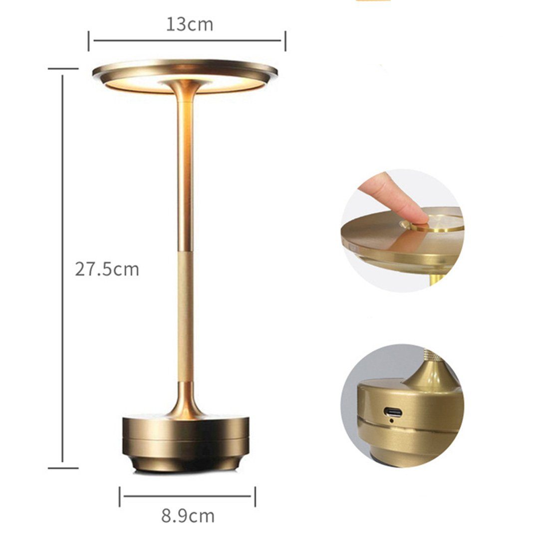 LED-Tischlampe, LED Gold DAYUT Moderne Tischleuchte minimalistische Nachttischlampe,