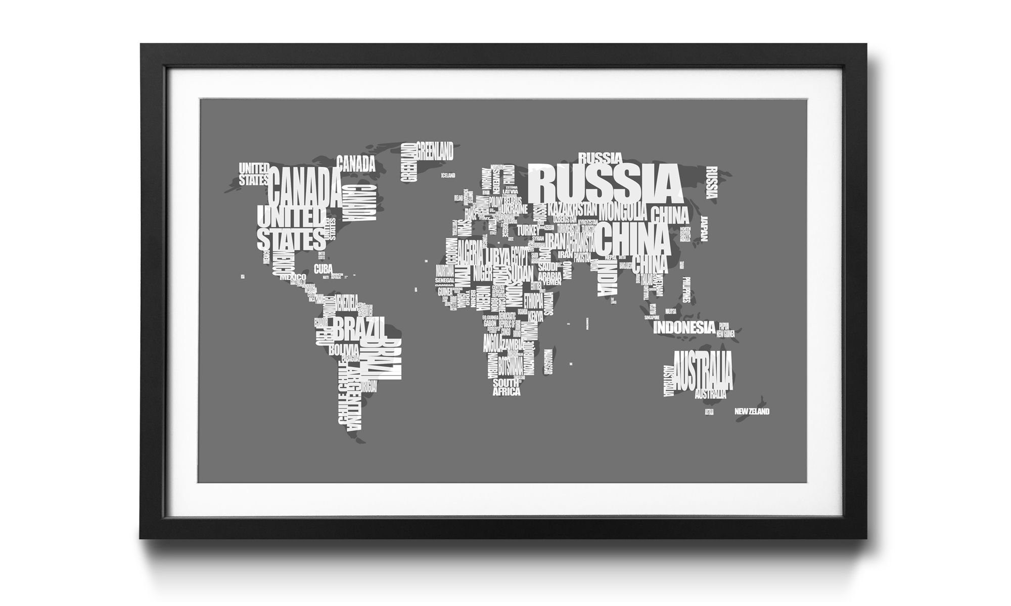 Wandbild, 4 Größen Worldmap in erhältlich Weltkarte, WandbilderXXL Kunstdruck No.11,