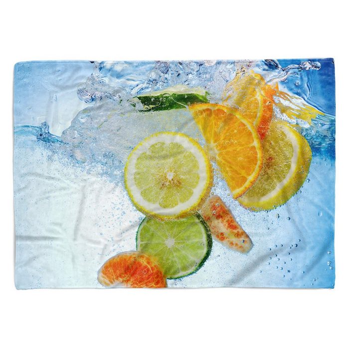 Sinus Art Handtücher Handtuch Strandhandtuch Saunatuch Kuscheldecke mit Fotomotiv Früchte Zitronen O Baumwolle-Polyester-Mix (1-St) Handtuch