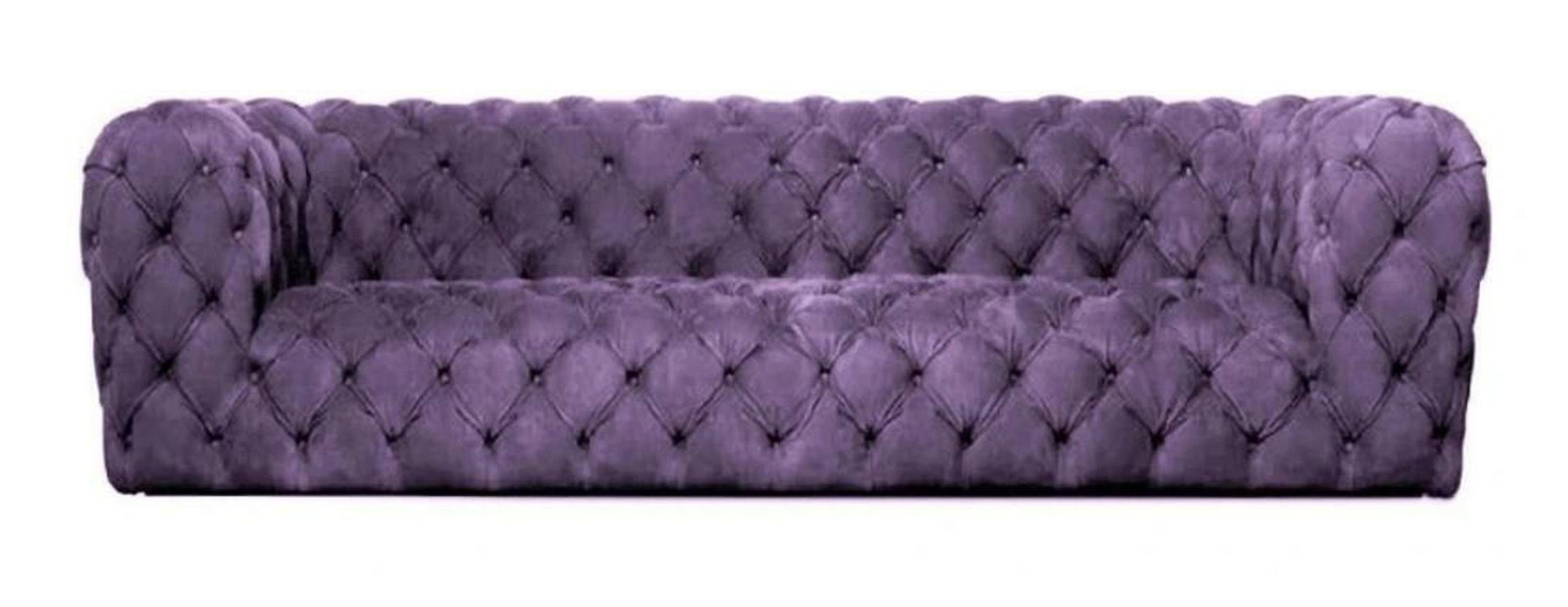 JVmoebel Chesterfield-Sofa, Gelbe Chesterfield Couch Viersitzer xxl big sofa gemütliche Lila