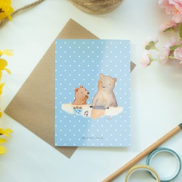 Mr. & Mrs. Panda Grußkarte Oma Backen - Blau Pastell - Geschenk, Lieblingsomi, Klappkarte, beste, Matte Innenseite