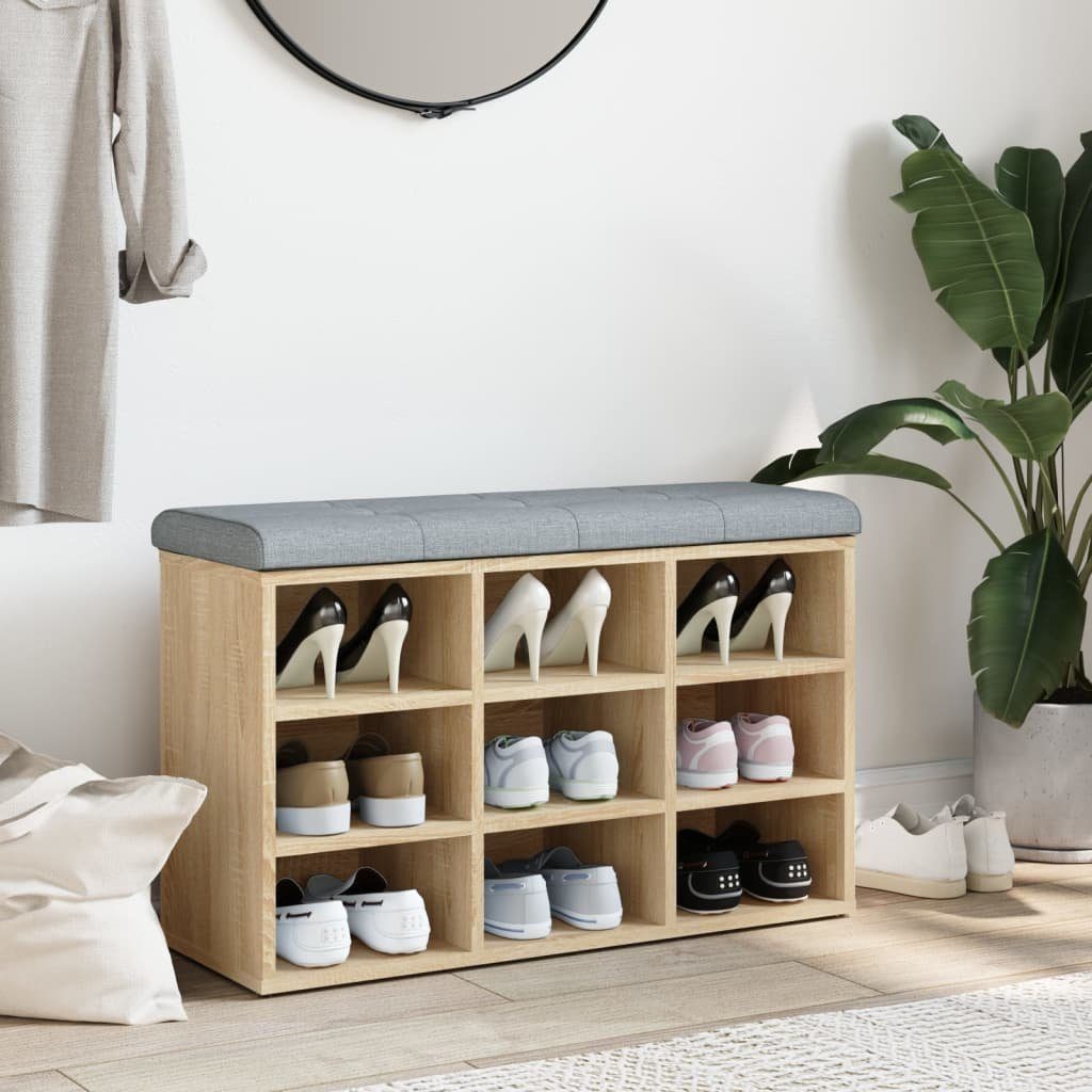 vidaXL Sitzbank Schuhbank Sonoma-Eiche 82 x 32 x 50 cm Holzwerkstoff