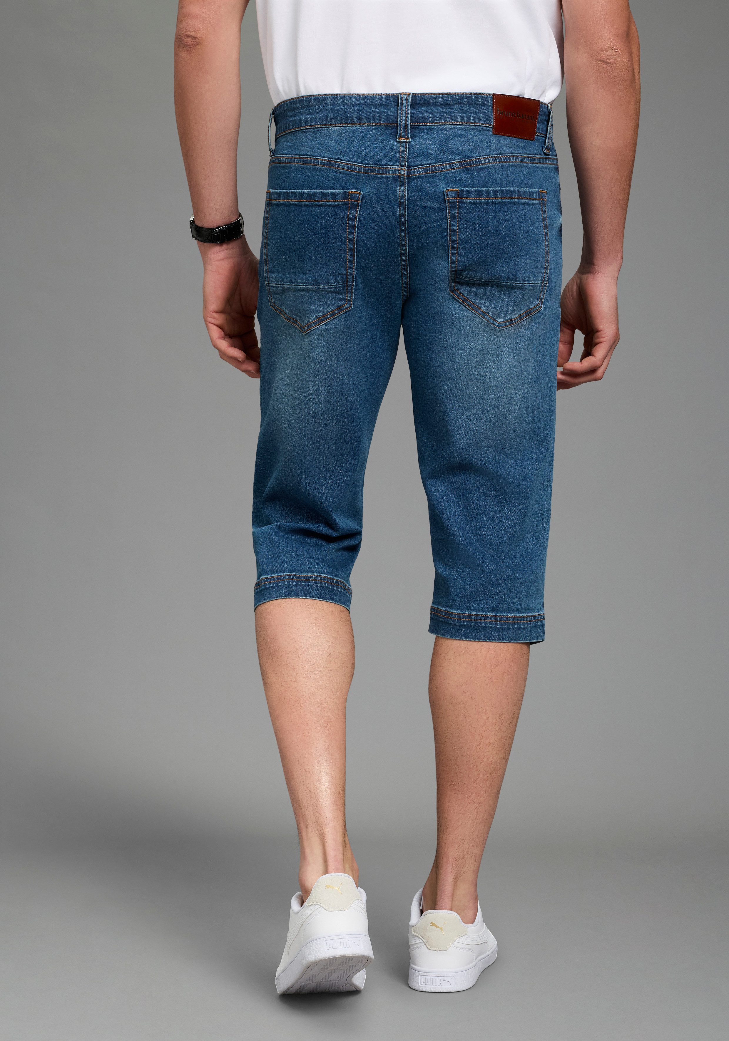 Bruno Banani Jeansbermudas Hutch-Bermuda Straight-Fit, normale Leibhöhe, aus elastischem Denim-Material