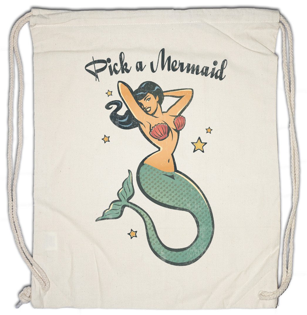 Turnbeutel Pick A Mermaid Turnbeutel Shirt Meerjungfrau Poseidon Neptun Sea Meer