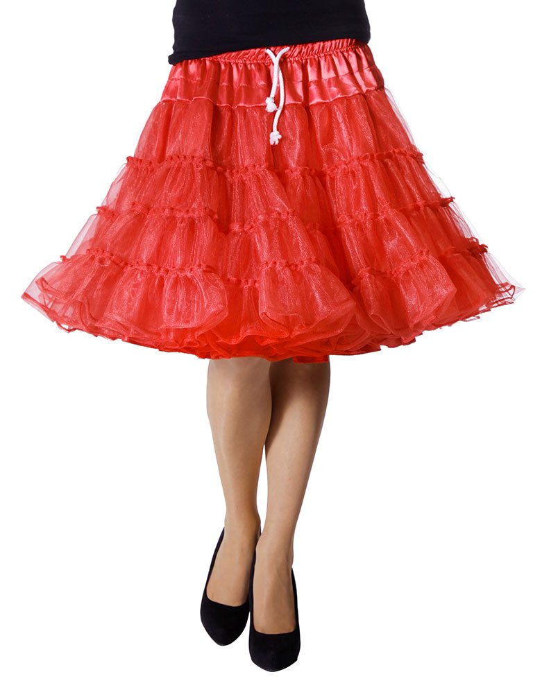 Kostüm Petticoat Unterrock Tutu Tüll Damen rot Luxus