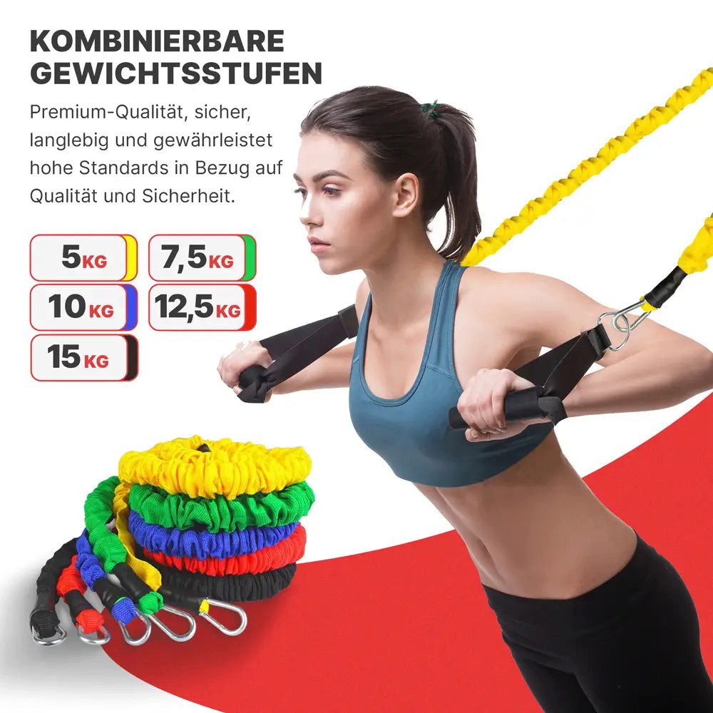 Sport-Knight® Trainingsbänder Trainingsbänder Premium-Set mit Tragetasche, 5 Stufen