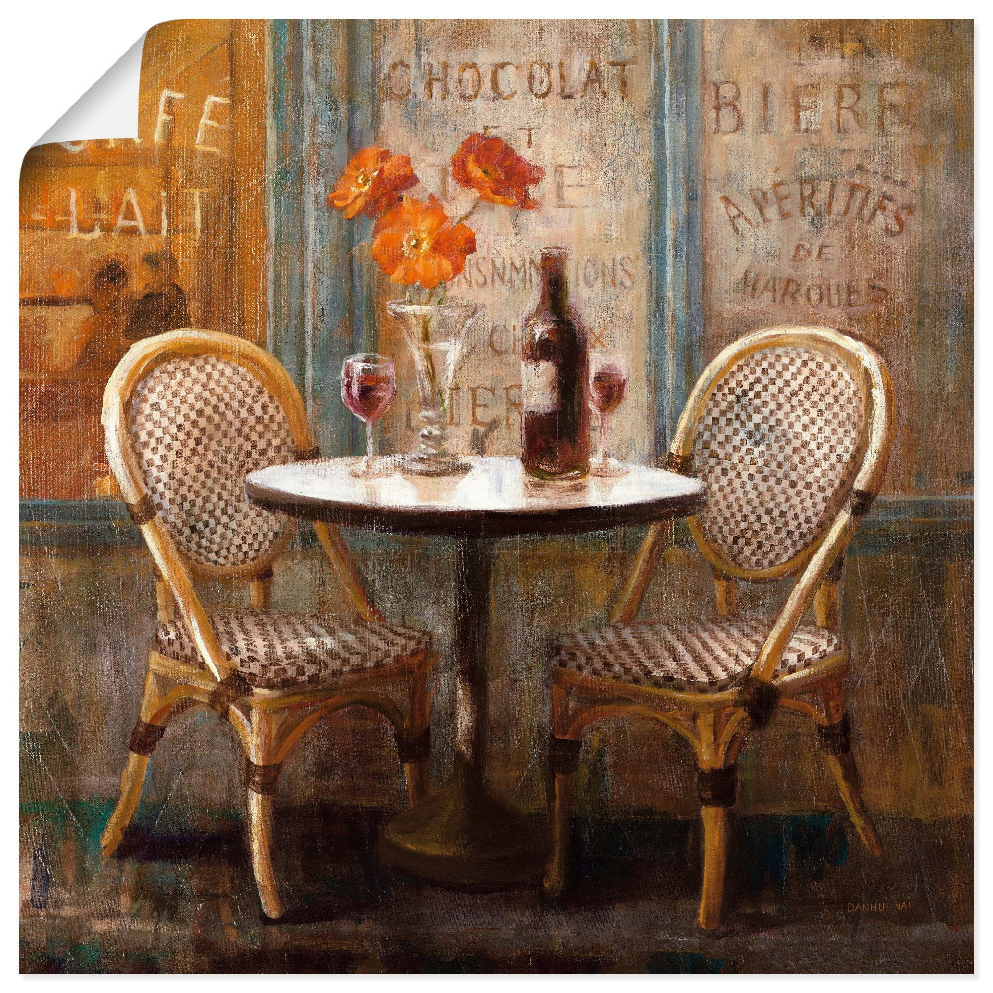 Artland Wandbild Triff mich im Cafe I, Restaurant & Cafés (1 St), als Leinwandbild, Wandaufkleber oder Poster in versch. Größen