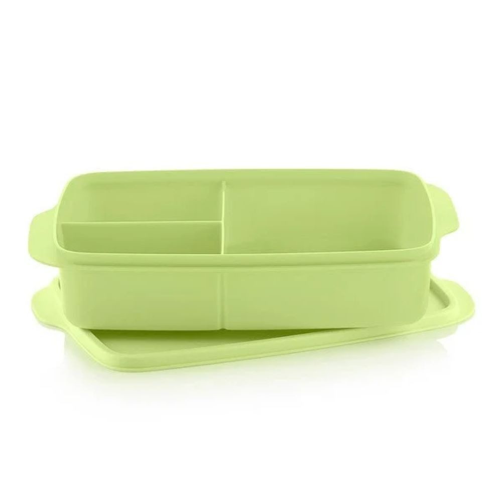 TUPPERWARE Lunchbox Tupperware Eco+ Snackbox mit Unterteilung in grün