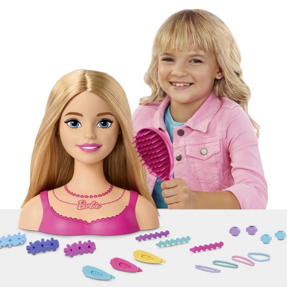 Barbie Anziehpuppe Deluxe Styling-Kopf blond Barbie HMD88 Mattel Frisierkop günstig online kaufen