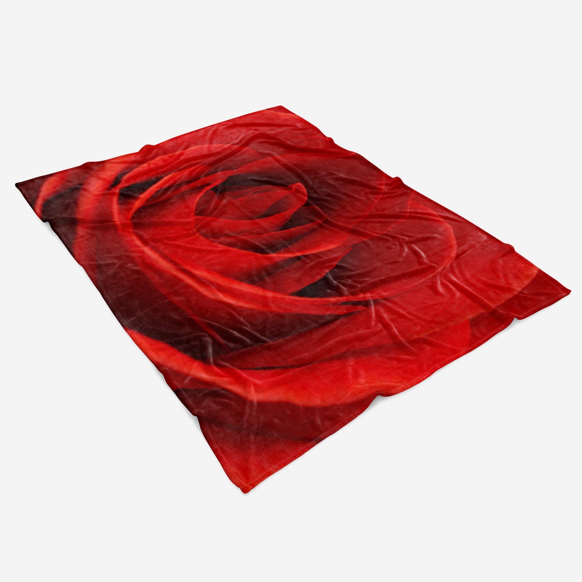 Handtuch Baumwolle-Polyester-Mix Handtuch Art Blüte N, Fotomotiv mit Handtücher Blume Strandhandtuch Saunatuch Kuscheldecke Rote Sinus (1-St),