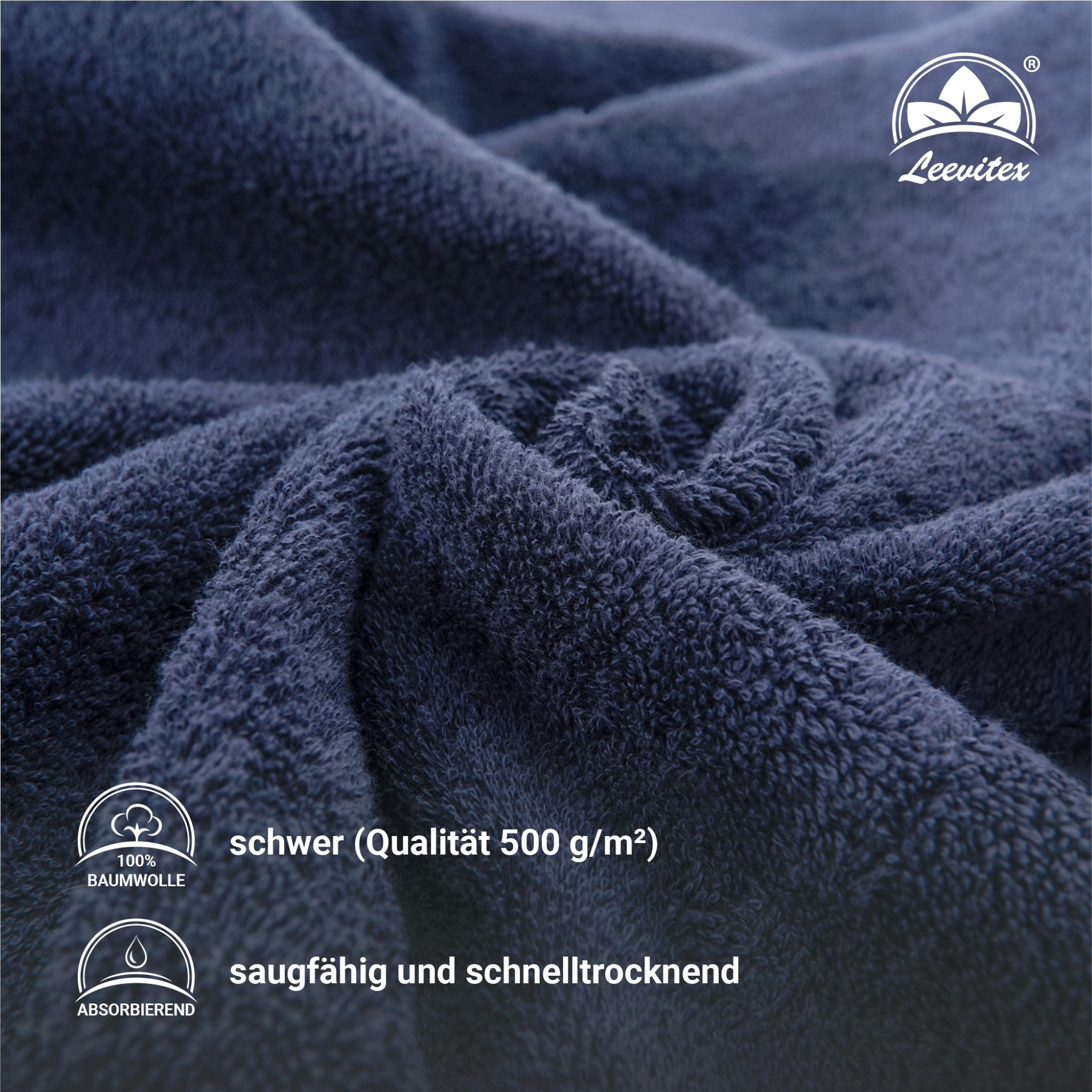 leevitex® Saunatuch, 80x200 cm, 100% Baumwolle, saugstark und fusselfrei, Frottee (1-St), OEKO-TEX® STANDARD 100 zertifiziert, gestreifte Bordüre