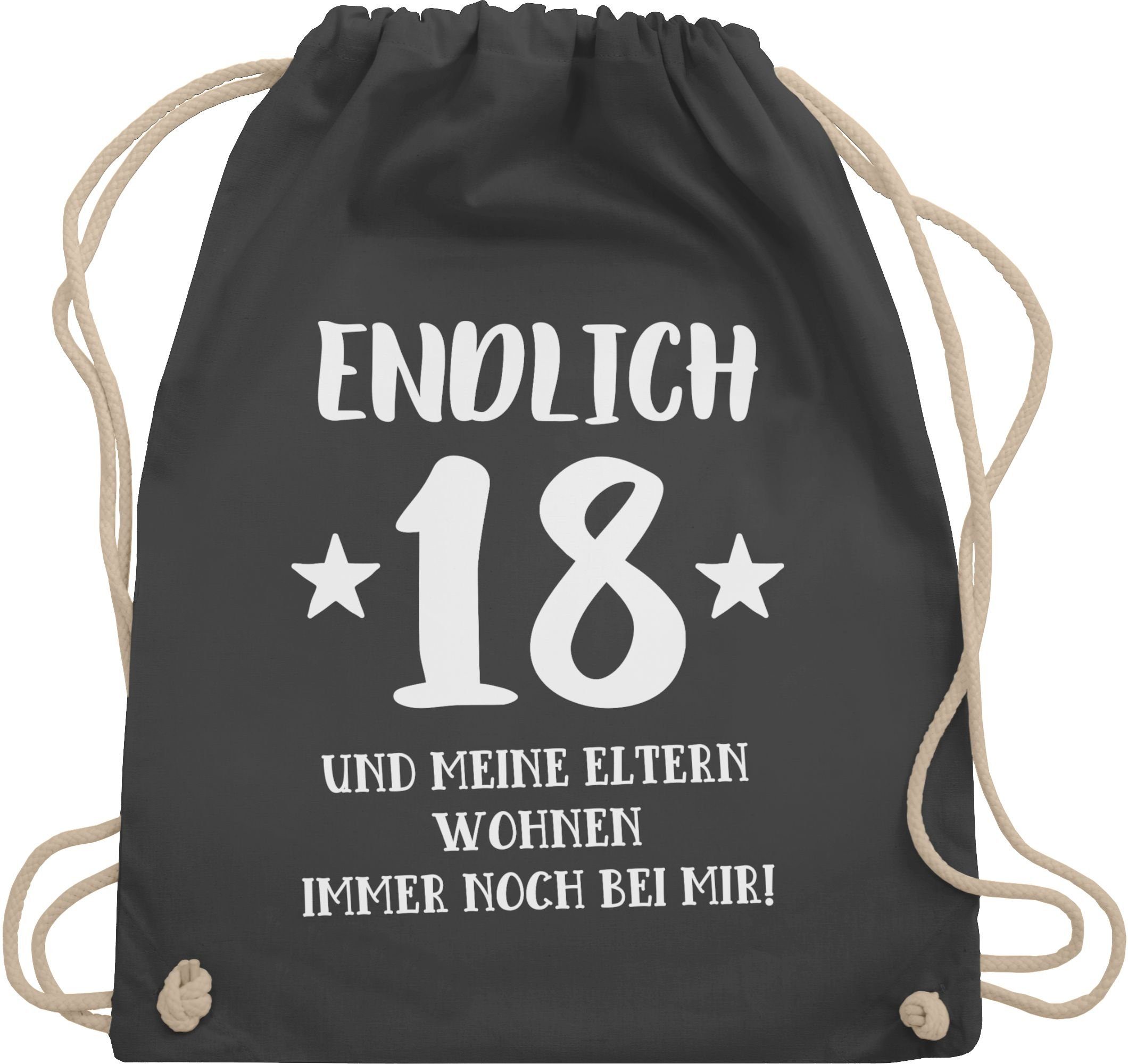 Turnbeutel Endlich achtzehn - Eltern Wohnen bei mir