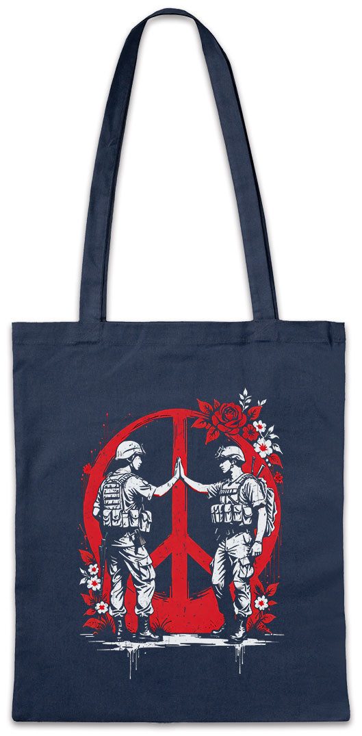 Beuteltasche Peace Soldiers Stofftasche Modern Art Artist Banksy Graffiti Street