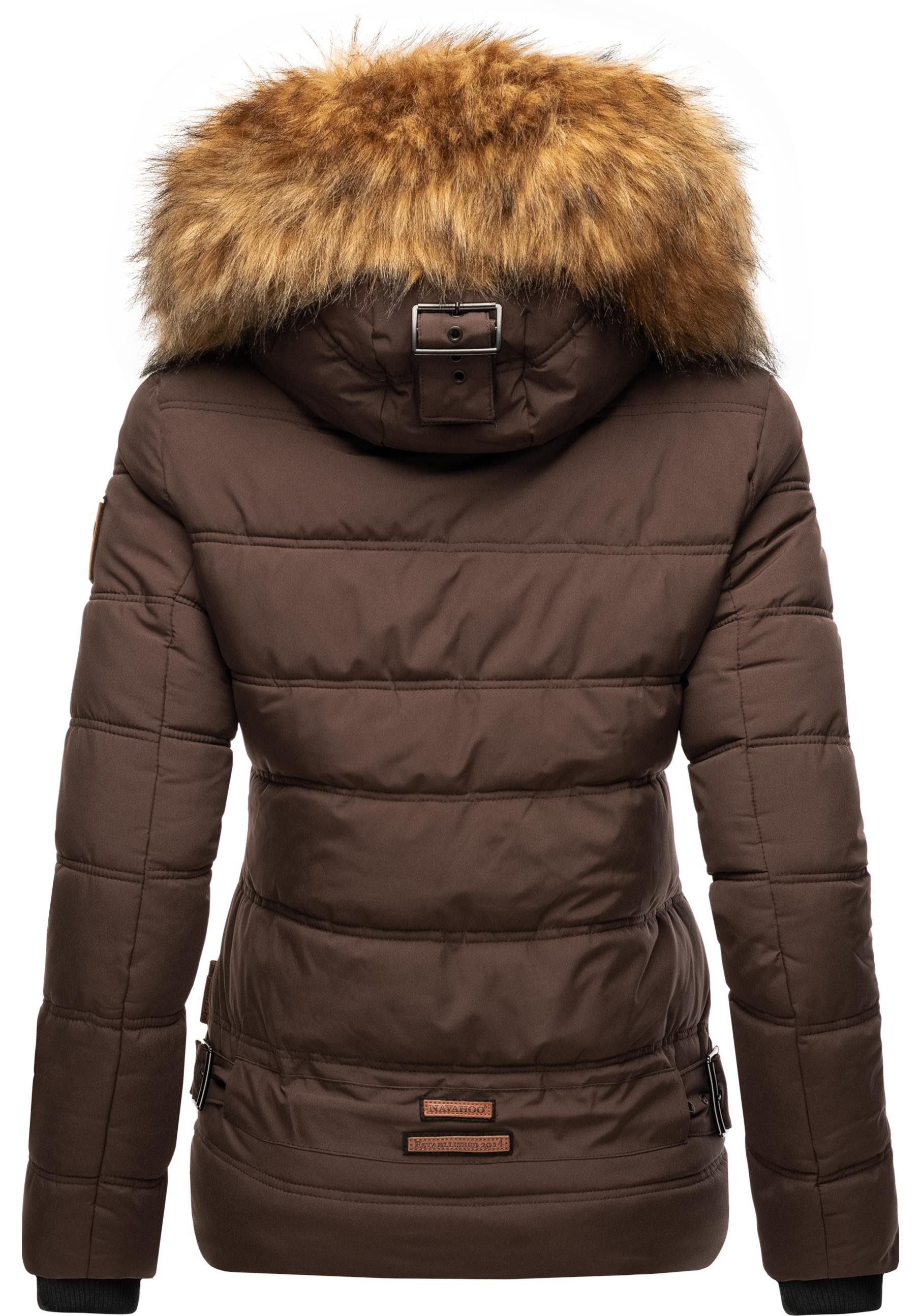 Navahoo Winterjacke Zoja stylische Steppjacke mit Kunstpelz Kapuze