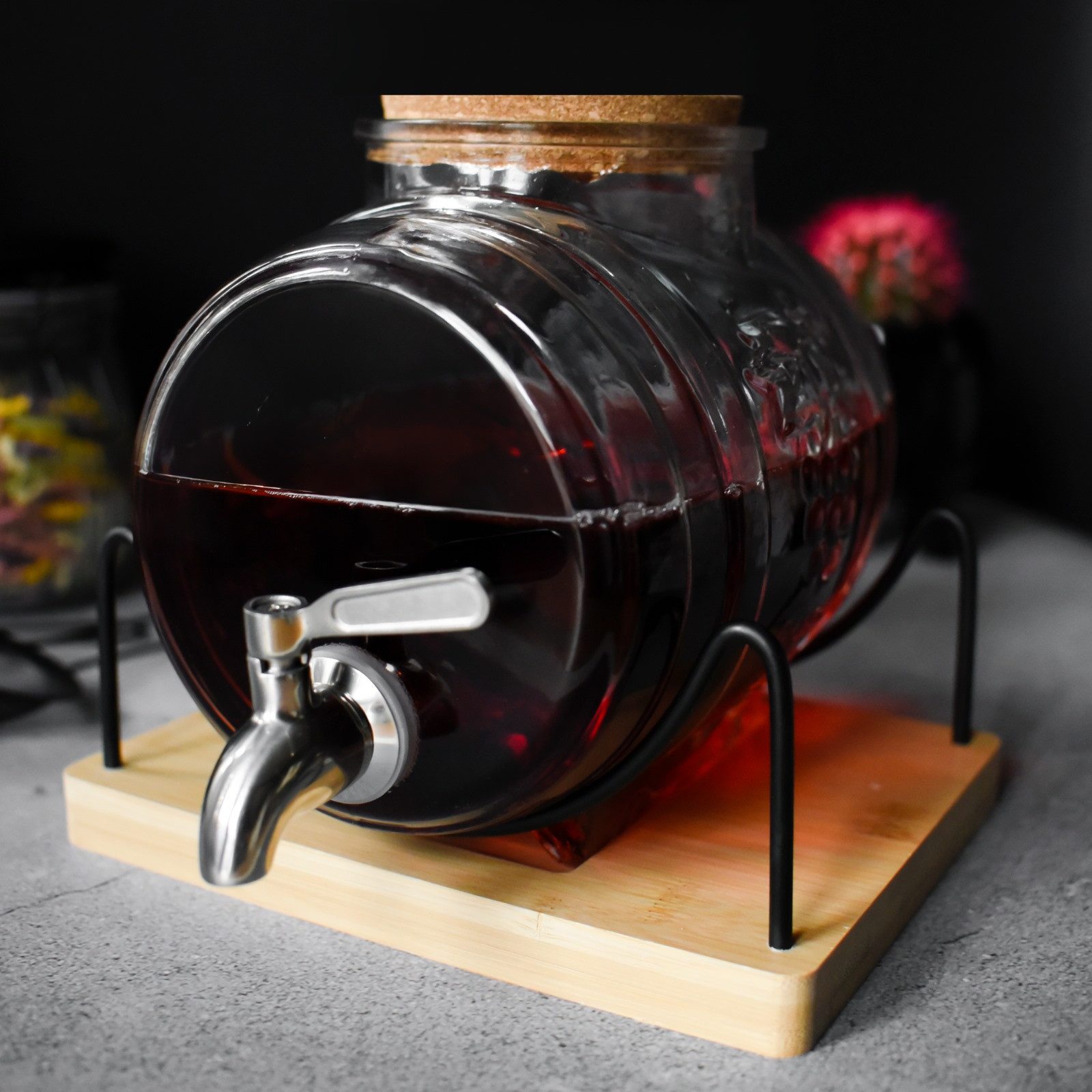 Sendez Getränkespender 3L Fass mit Zapfhahn aus Edelstahl Schnapsfass Weinfass Whiskyfass, 3 Liter
