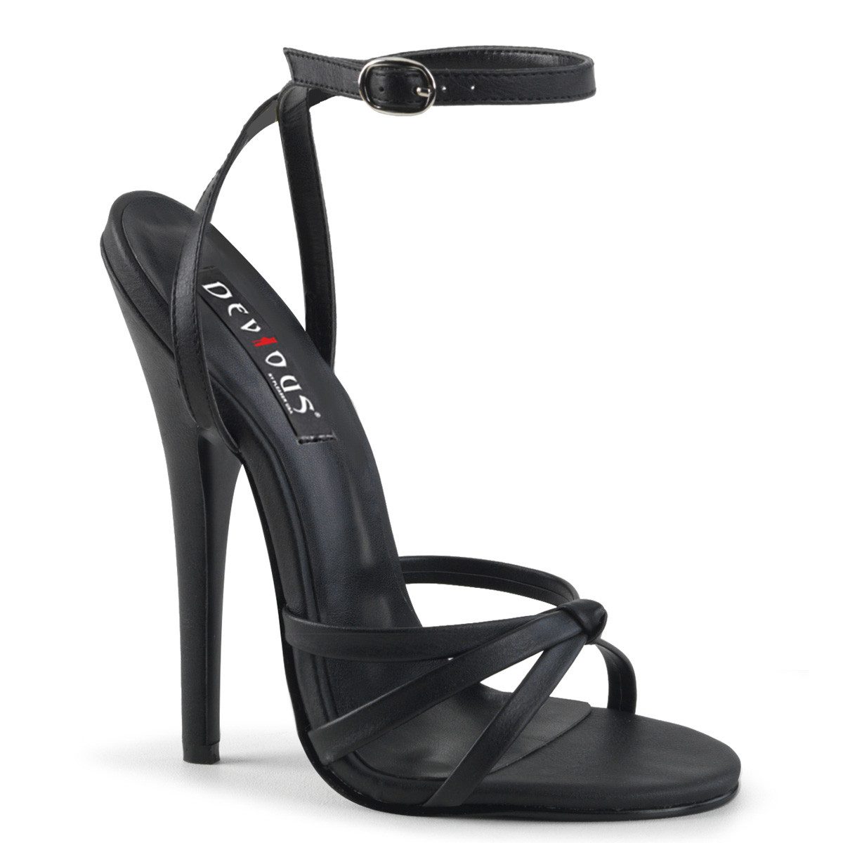 Sale DOMINA-108 Devious High Heels Fesselriemchen Sandaletten schwarz High-Heel-Stiefel