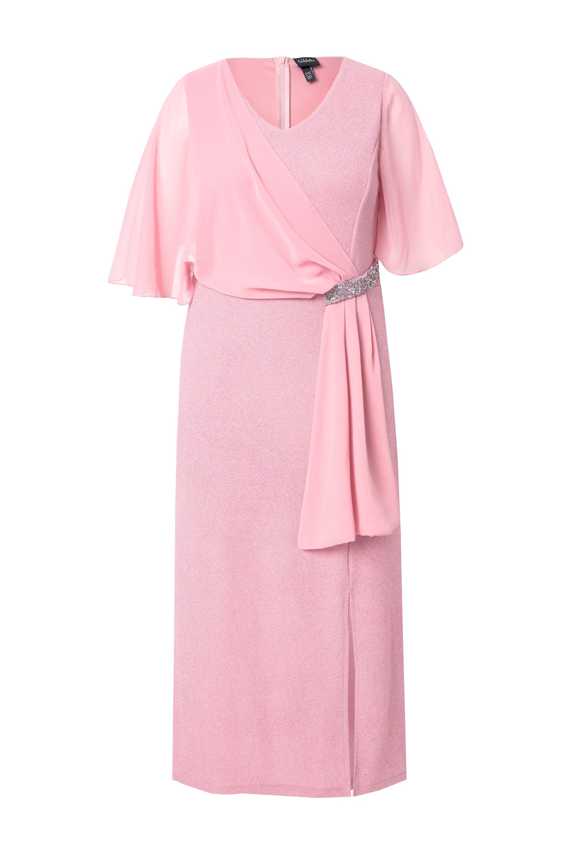 Ulla Popken Cocktailkleid Maxikleid Glitter V-Ausschnitt günstig online kaufen