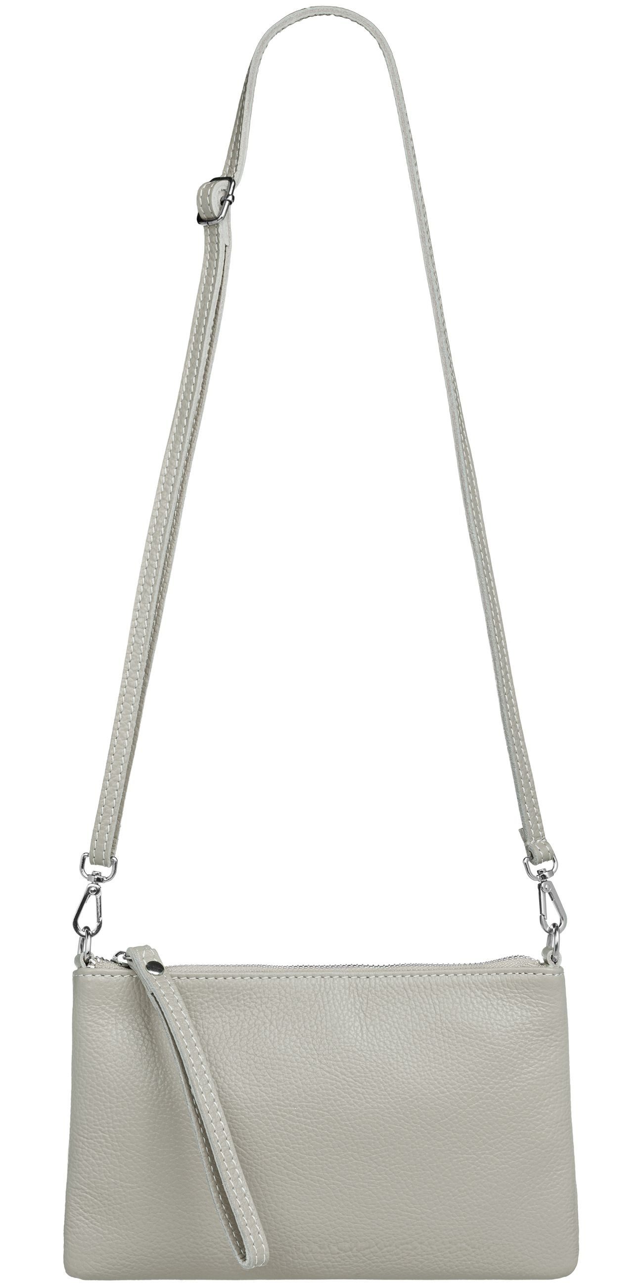 Caspar Clutch Abendtasche Kompakte Damen Leder Tasche - CLASSIC LINE - Modell No.834, leicht, elegant & unempfindlich - 100% Echtleder - Handmade in Italy