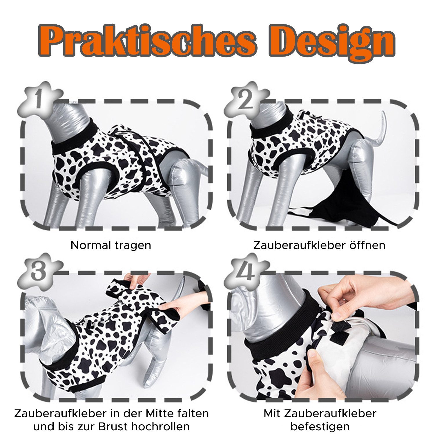 Refttenw Tiermantel Kastrationsanzug für Hunde,Haustierpflegeanzug,Leckprävention