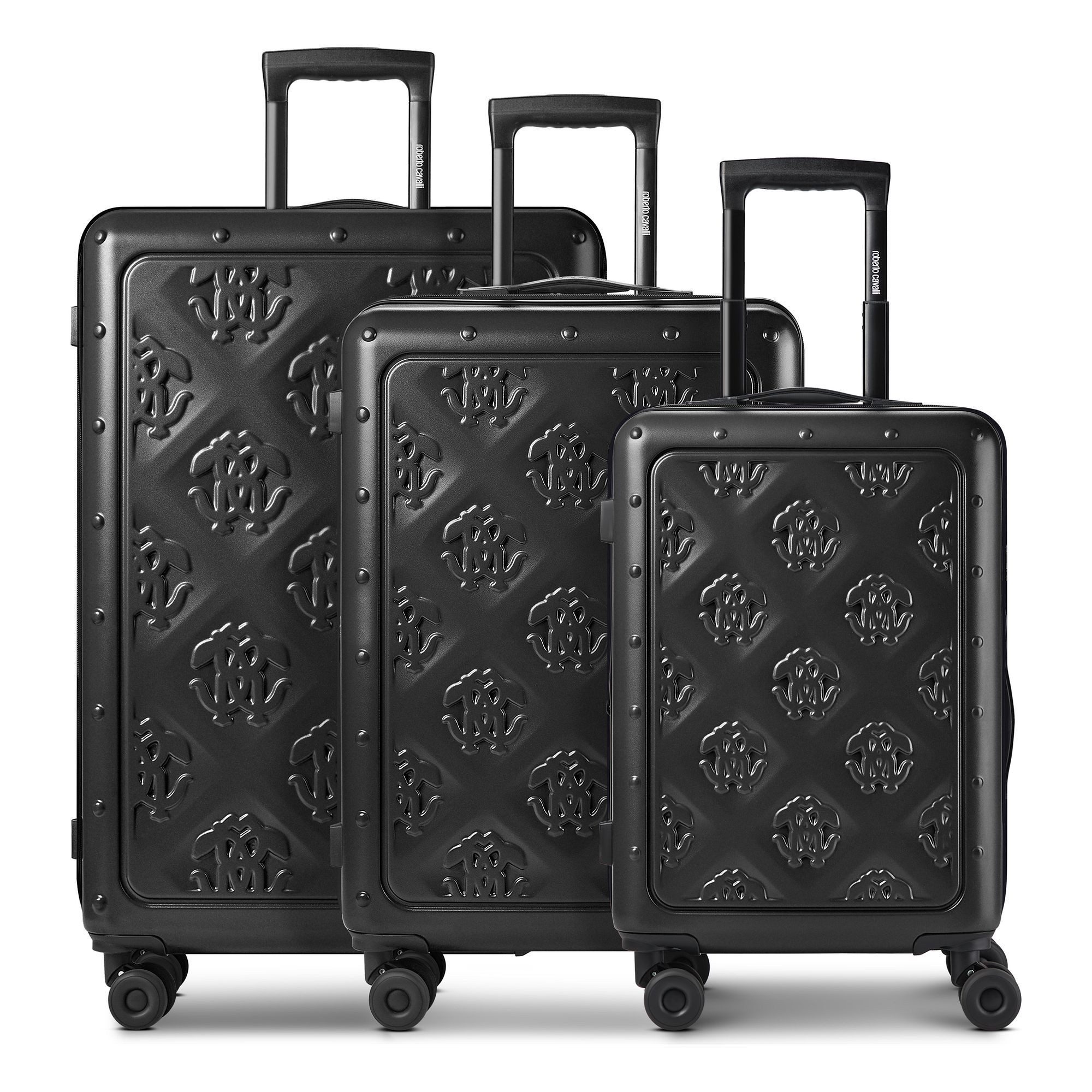 roberto cavalli Trolleyset Florence, 4 Rollen, (3-teilig, 3 tlg), Polyurethan