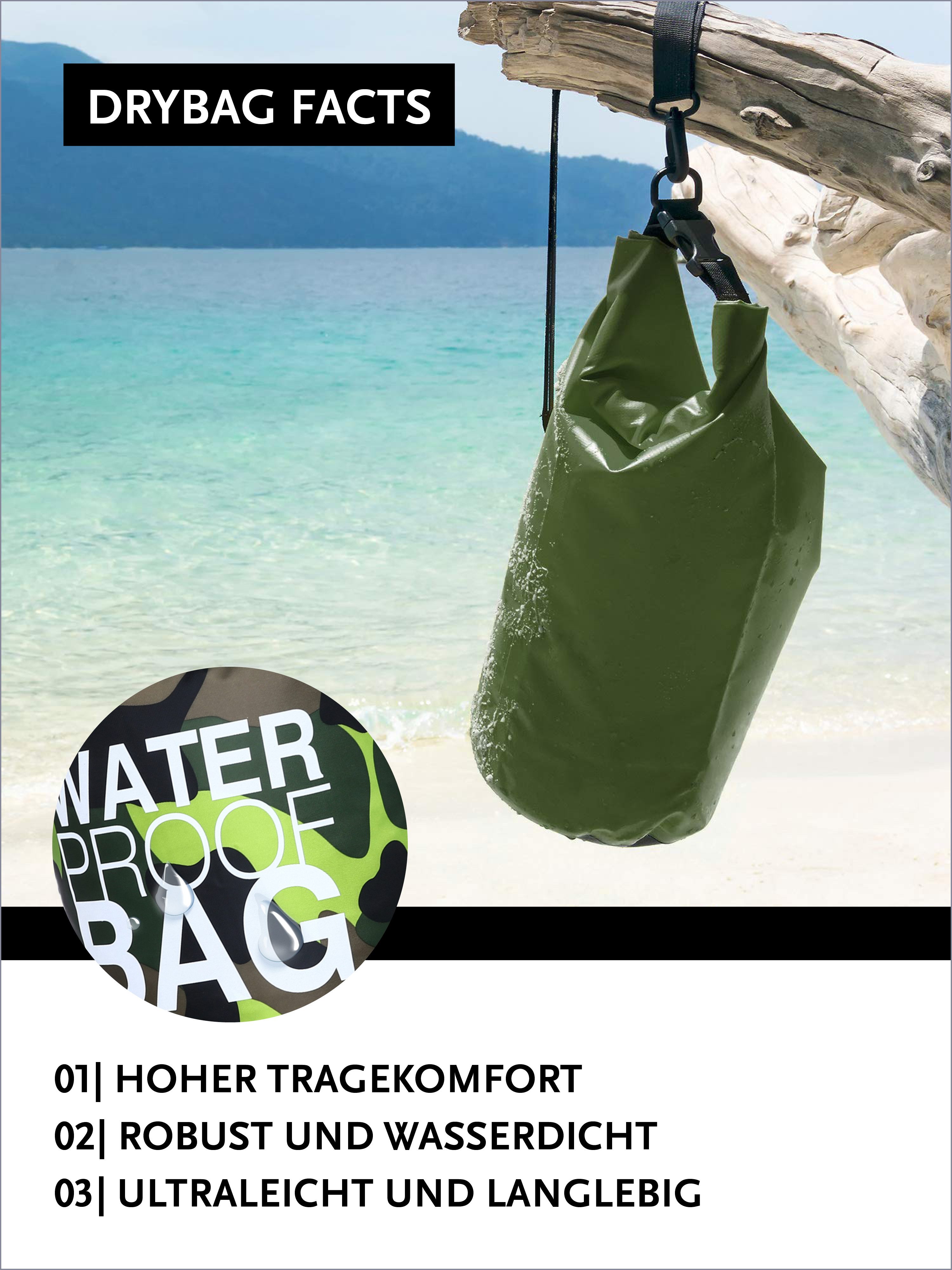 DonDon Drybag Beutel Trockentasche Trockenbeutel (1-tlg), wasserdichter outdoor Drybag