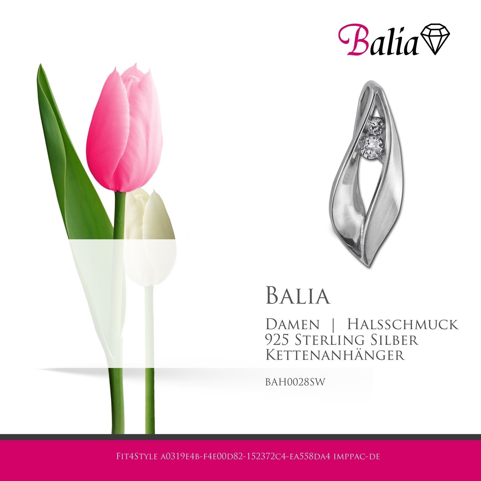 Balia Kettenanhänger Balia Kettenanhänger für ca. Sterling 925, 925 2,4cm, Damen (Blatt) Silber Kettenanhänger