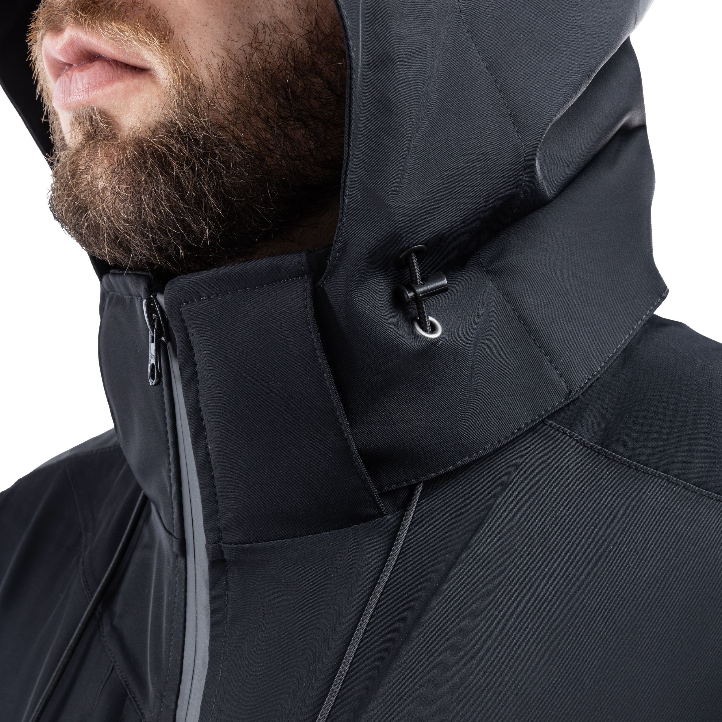 Qualitex Workwear Allwetterjacke PROfessionals Wetterjacke, synthetische Arbeitsjacke, Herren & Damen (1-St) windfest, wasserdichte Outdoorjacke, Freizeitjacke abnehmbare Kapuze