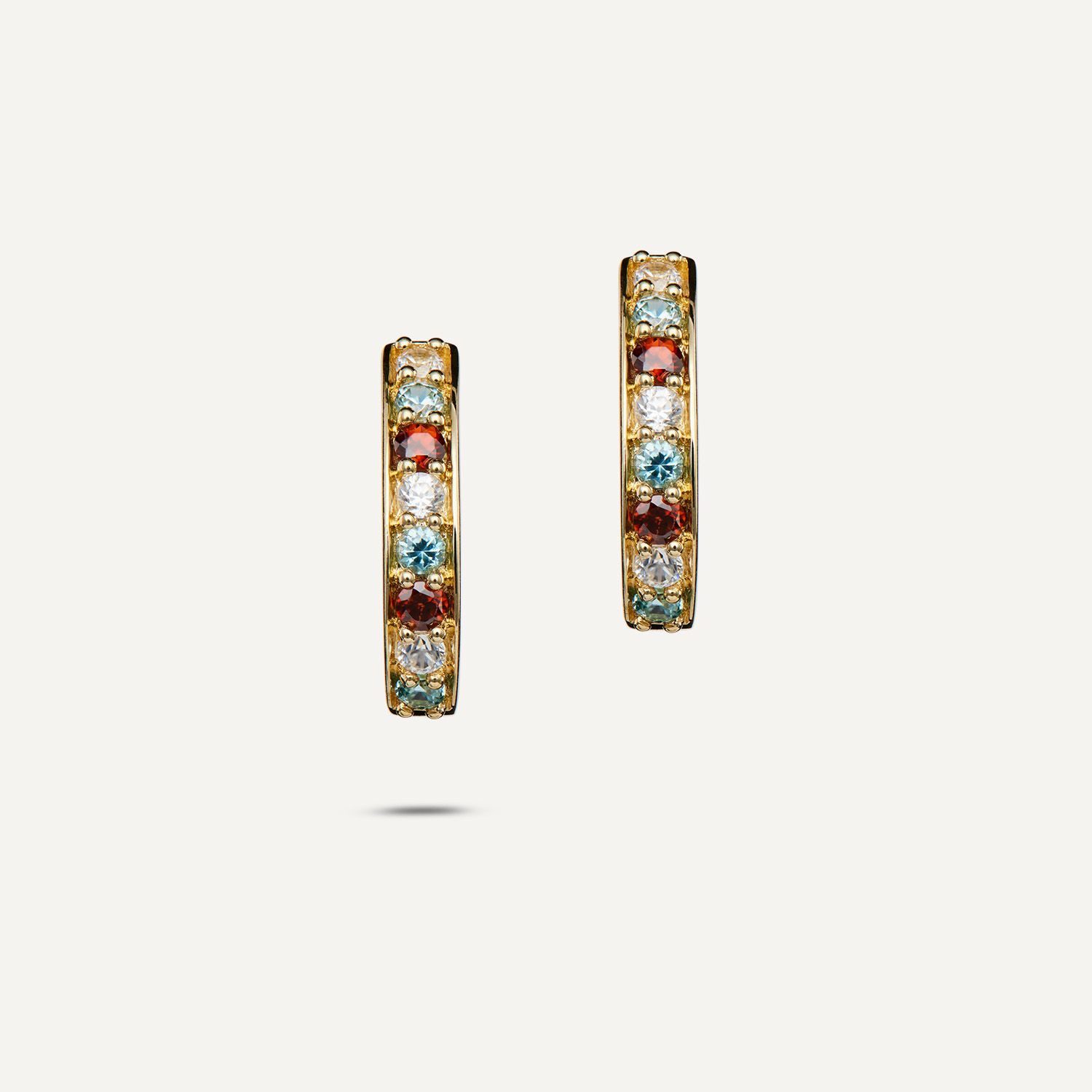 Sogni d'oro Paar Creolen mit Zirkon ca. 0,88 ct, Gelbgold 375