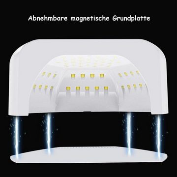 Scheiffy Nagellacktrockner Nagellack-Backofenlampe,Metallgrundplatte,57 Stück LED-Lampenperlen, 268W Hochleistungs-Nagellampe