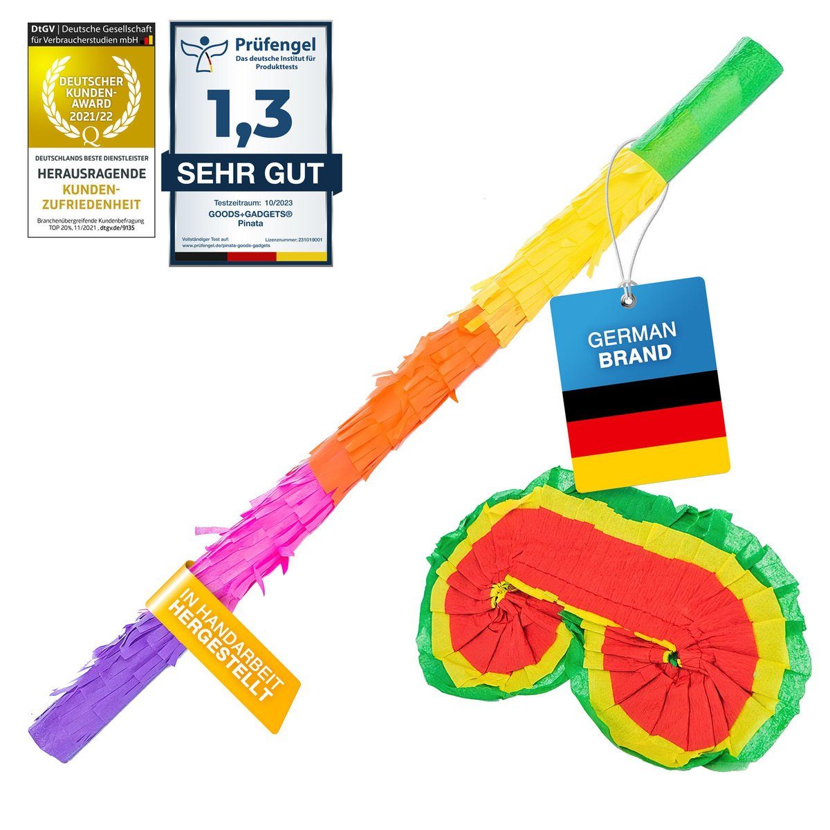 Goods+Gadgets Papierdekoration Pinata zum Befüllen, Party-Dekoration zum Befüllen