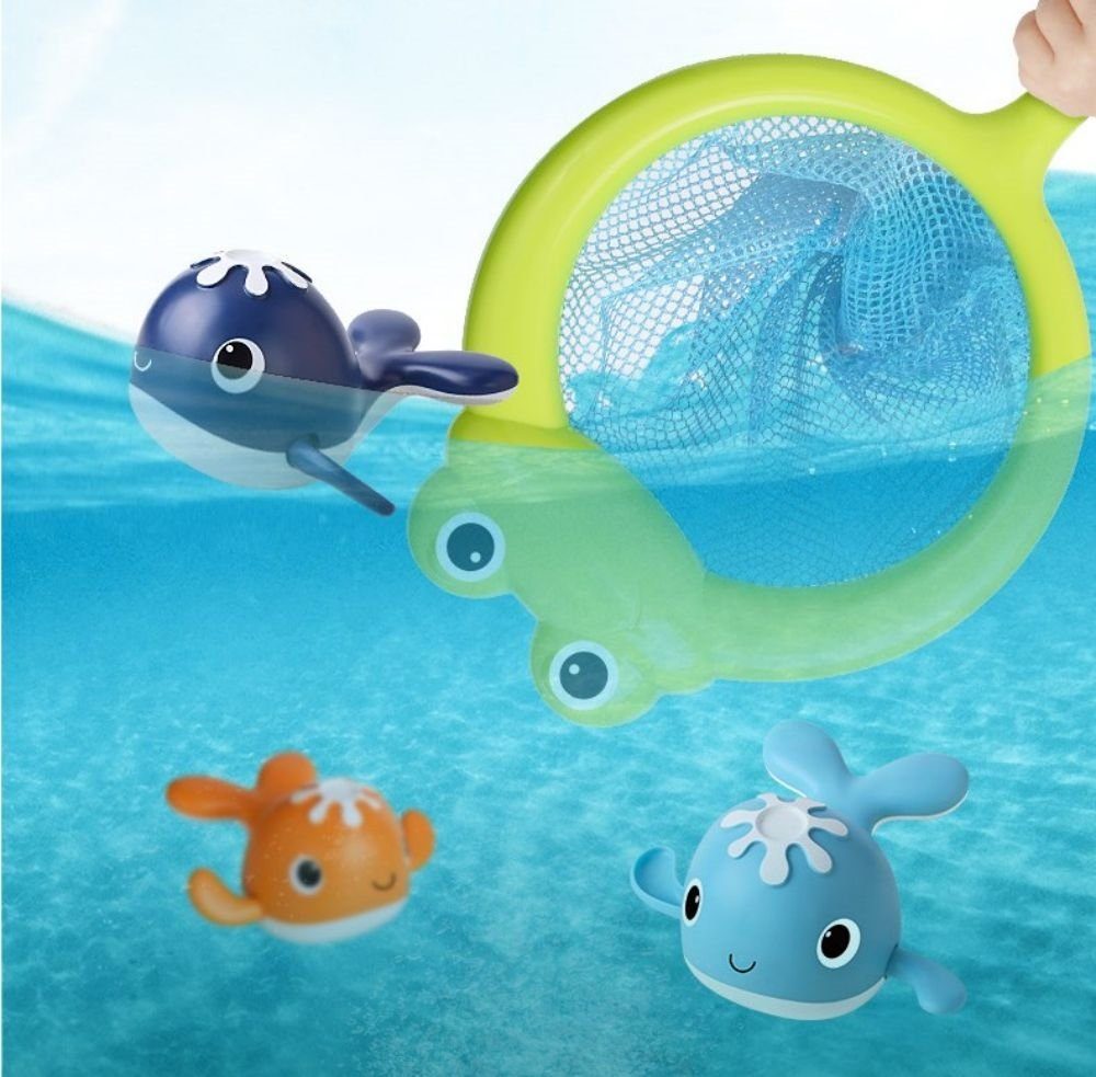 Angeln Badespielzeug aufziehbarem SOTOR Stück Spiel Baby Angelspiel Schwimmen mit Angeln Badespielzeug 4 Badespielzeug (1-tlg), Set Badespielzeug