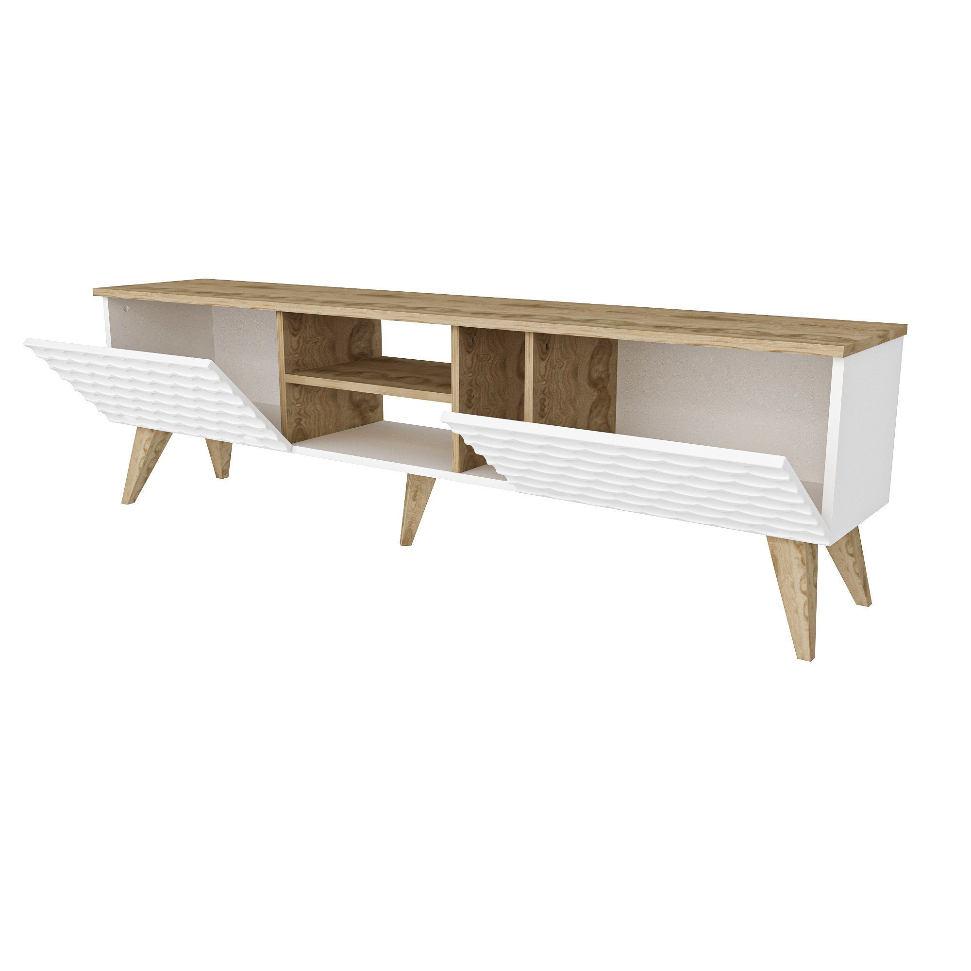 Partikelplatte TV-Schrank Melaminbeschichtete Skye 53x180x35 100% cm, Schränke, Decor