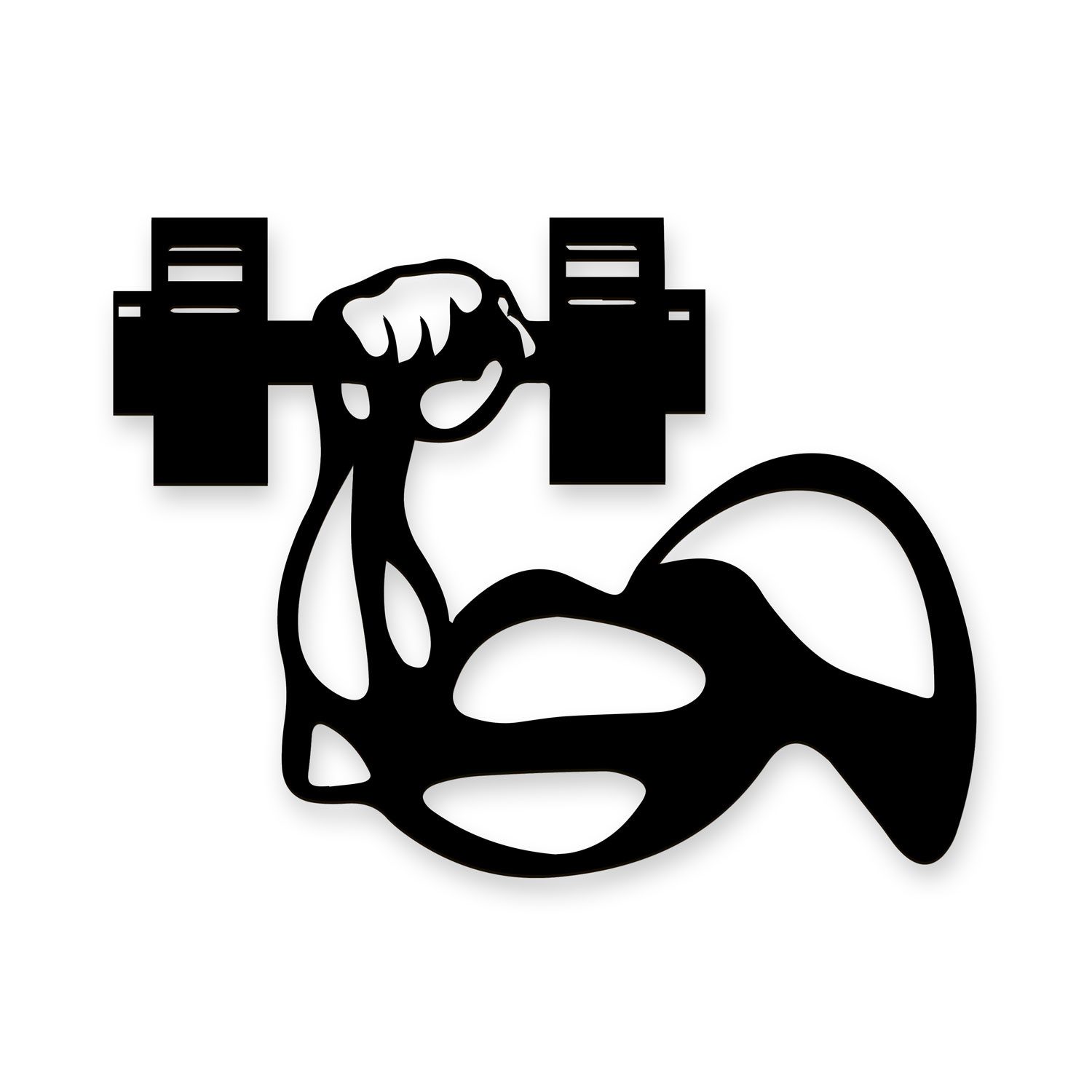 Namofactur LED Wandleuchte LED Fitness Bodybuilding Wand Dekoration MDF Holz I Batteriebetrieb, LED fest integriert, Warmweiß