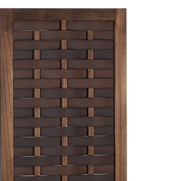 Homestyle4u Paravent Raumteiler Indoor Holz Trennwand Sichtschutz faltbar, Braun, 3-teilig