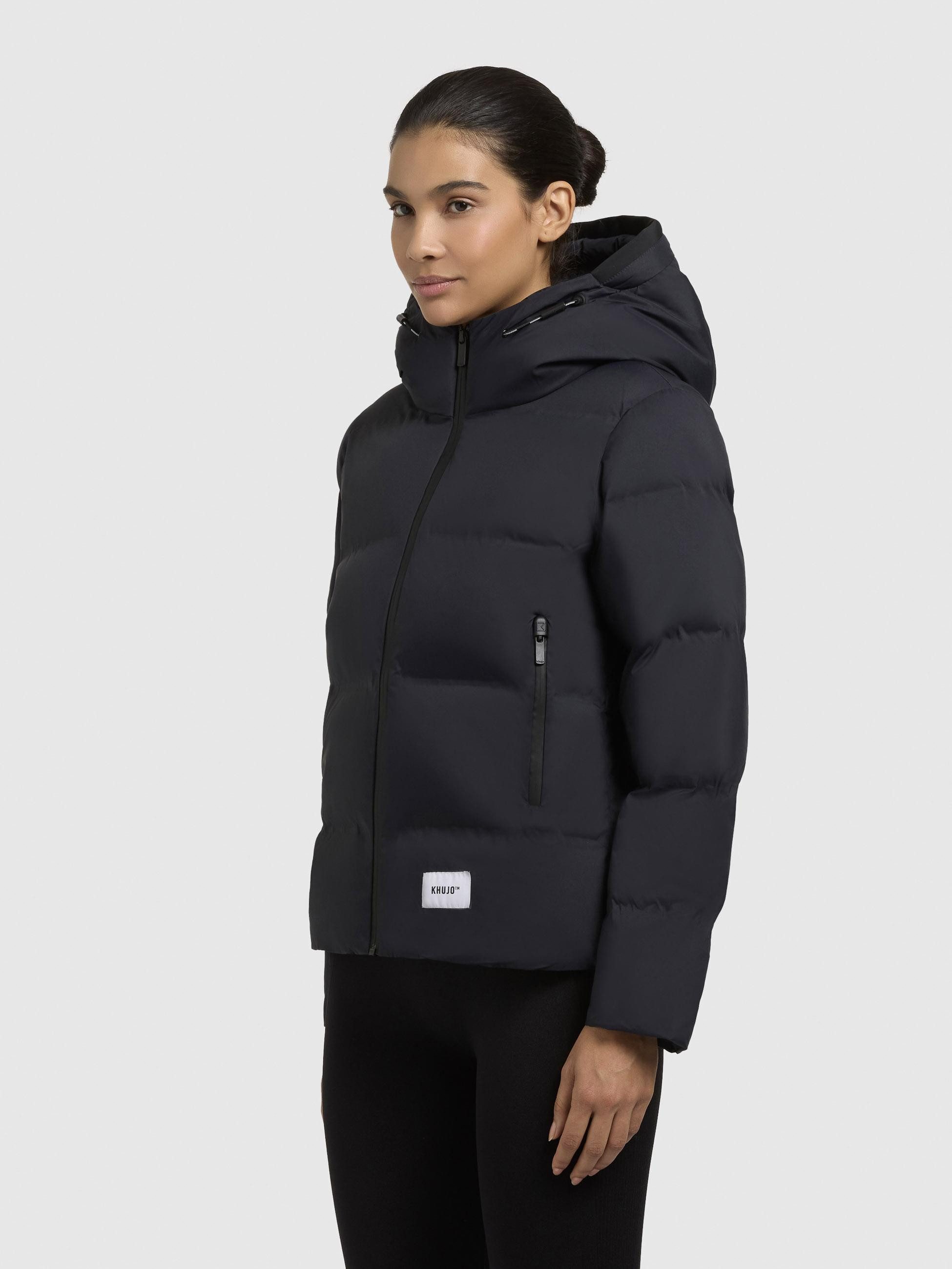 khujo Winterjacke Liev-YM Warme gesteppte Damen Kapuzenjacke