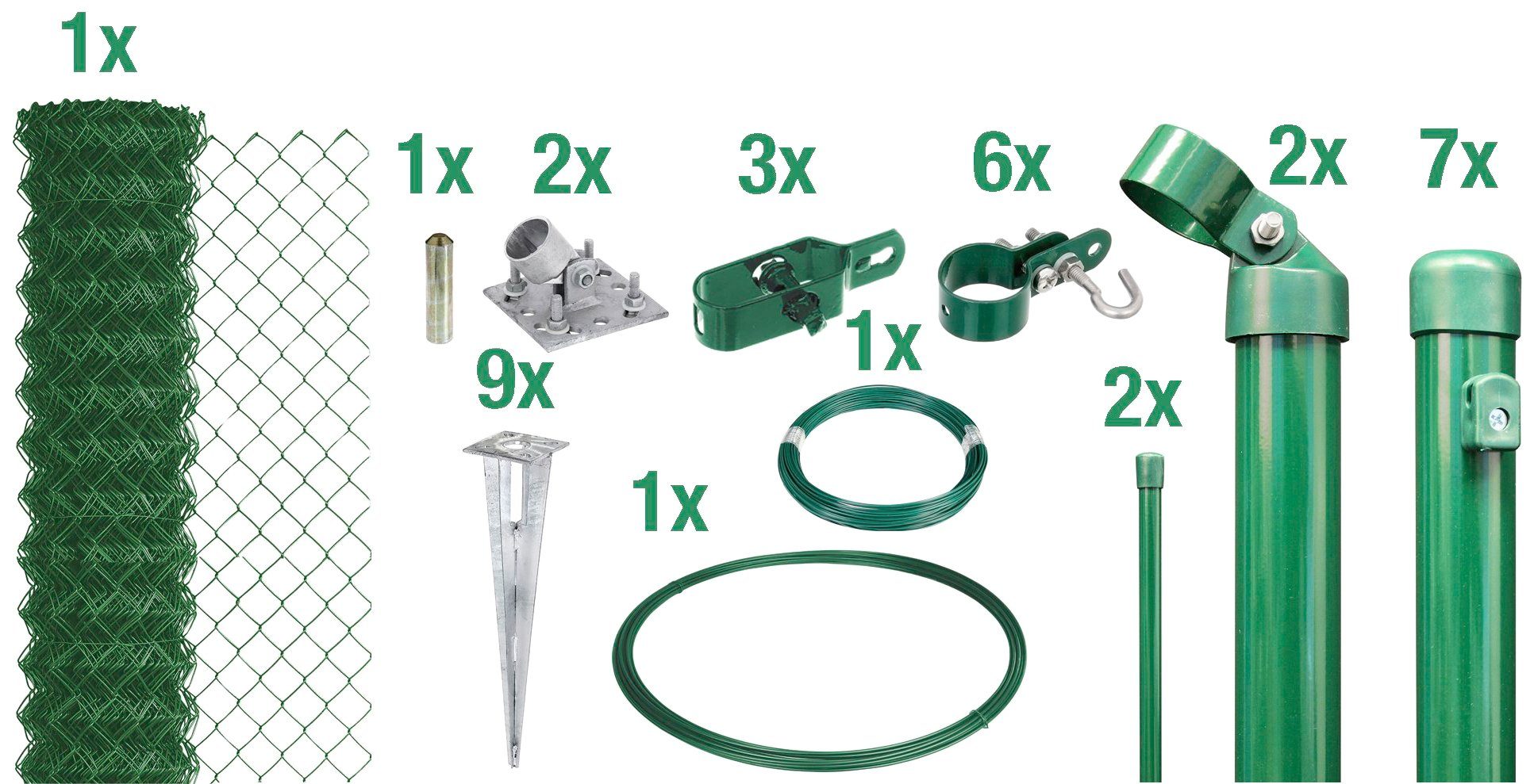 Alberts Maschendrahtzaun, (Set), 80 cm hoch, 15 m, grün beschichtet