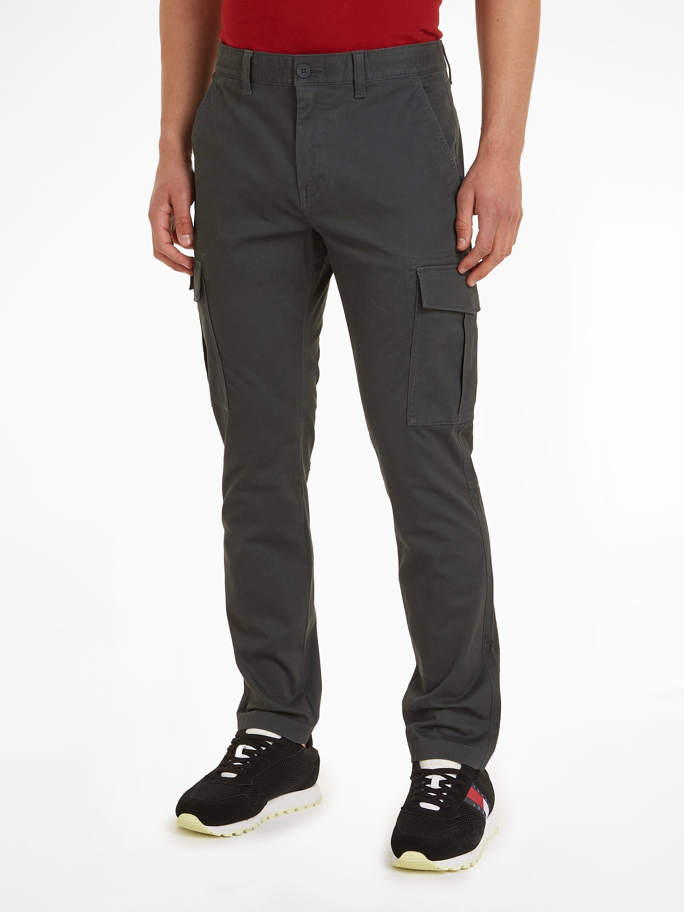 Tommy Jeans Cargohose TJM AUSTIN CARGO mit Logodetails New Charcoal