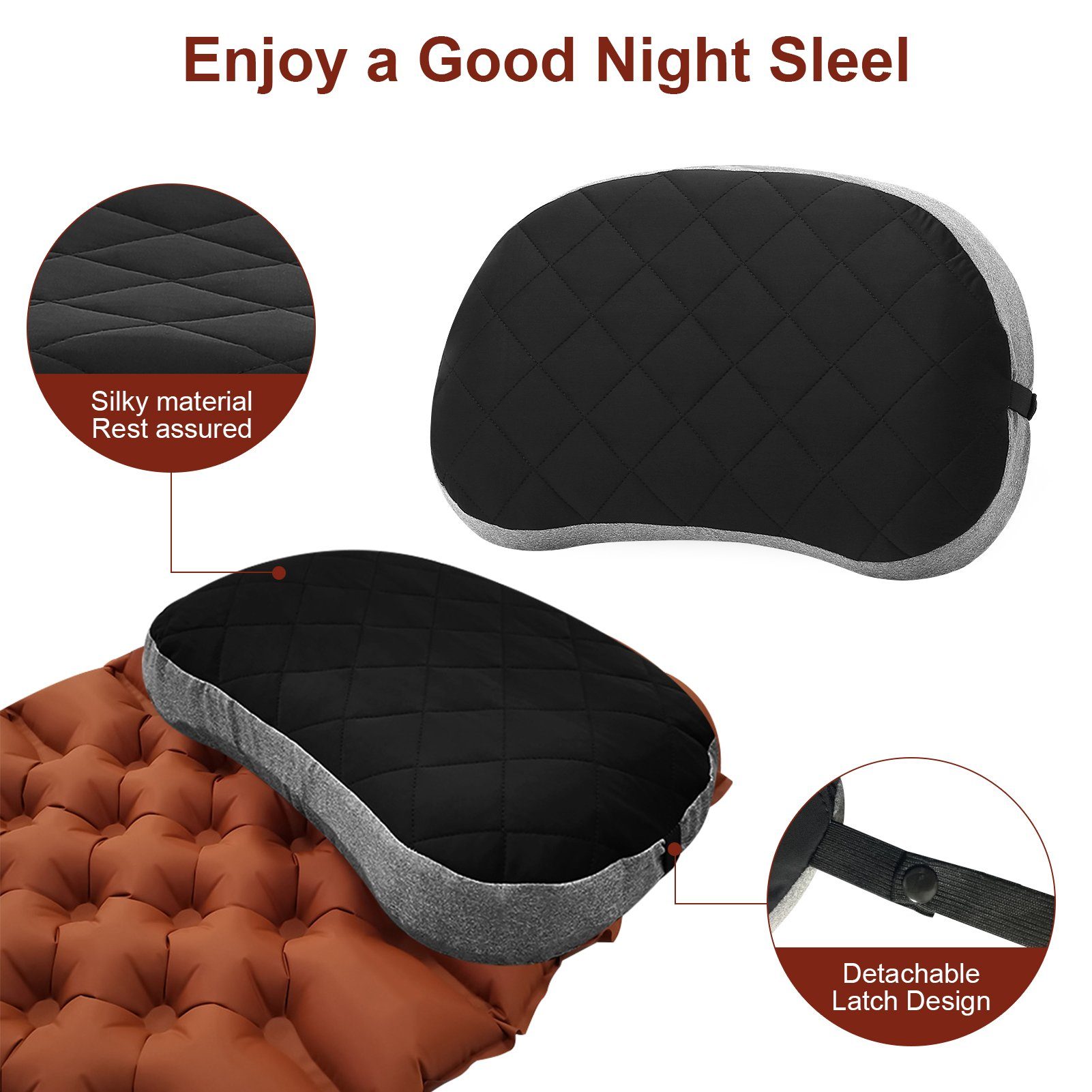 Schlafkissen Aufblasbare Kissen, tragbares Rutaqian ergonomisches Schlafkissen, bequemes